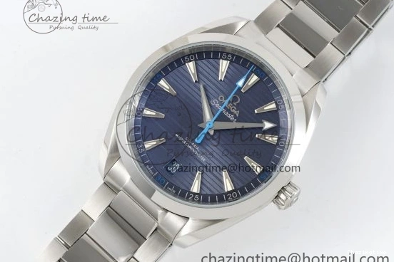 0314 FreshLook Aqua Terra 150M SS JQK 1:1 Best Edition Blue Dial Blue Hand on SS Bracelet A 7831